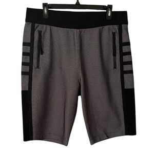 Helmut Lang Men's Gray Black Scuba Mesh Zip Up Pocket Shorts Size L